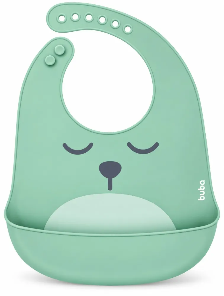 Babador de Silicone com Pega Migalhas Gumy Verde - Buba
