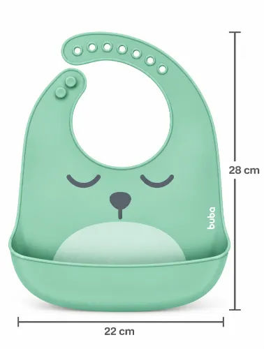 Babador de Silicone com Pega Migalhas Gumy Verde - Buba