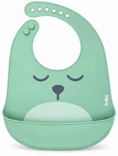 Babador de Silicone com Pega Migalhas Gumy Verde - Buba