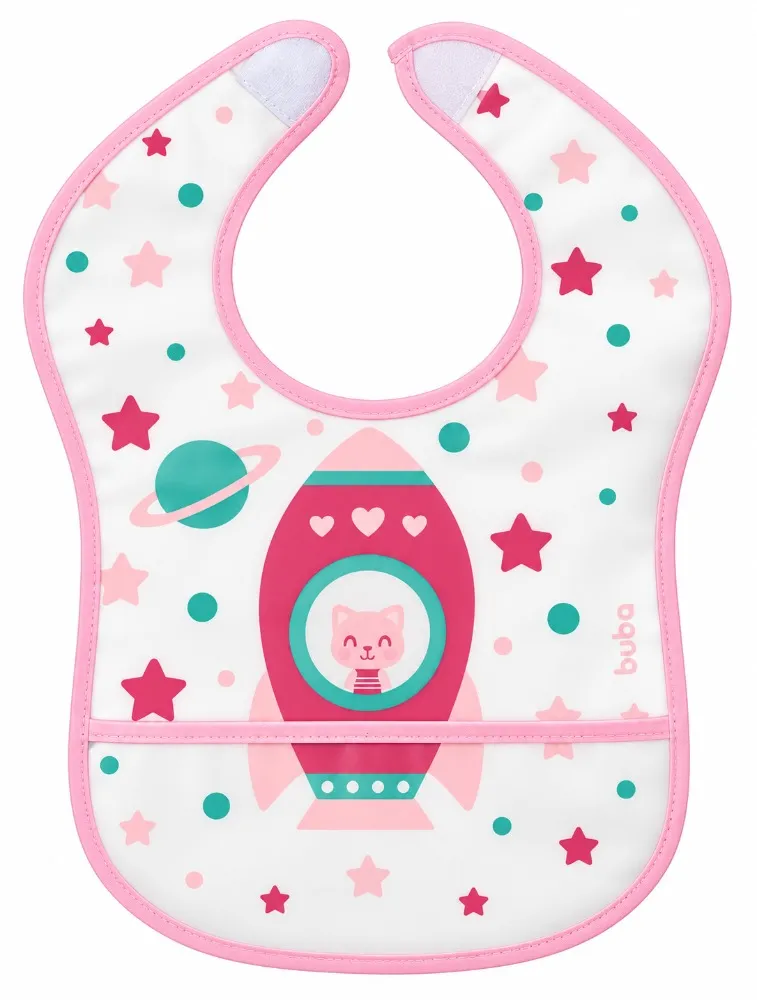 Babador com Bolso Foguete Rosa - Buba