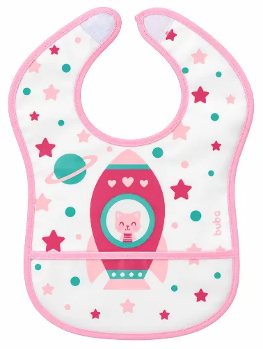 Babador com Bolso Foguete Rosa - Buba
