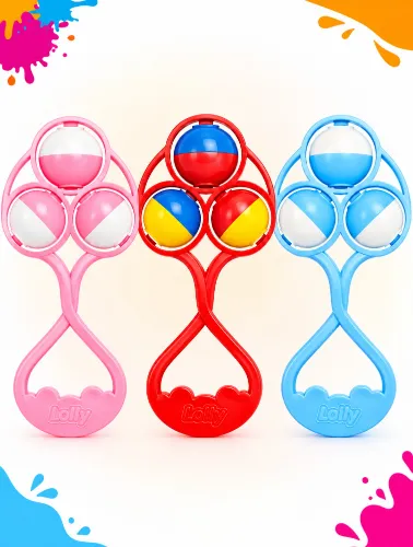 Chocalho Bebê Brinquedo Infantil Tricolor- Lolly