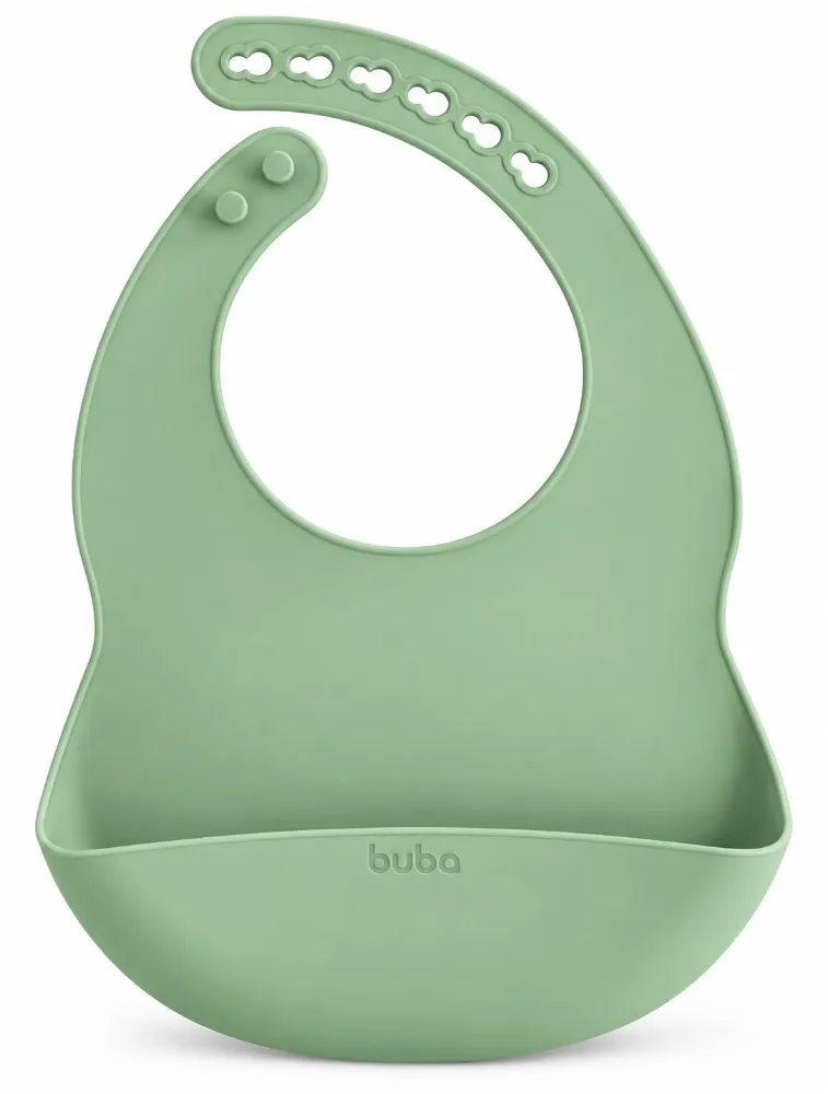 Babador Pega Migalhas em Silicone Verde - Buba
