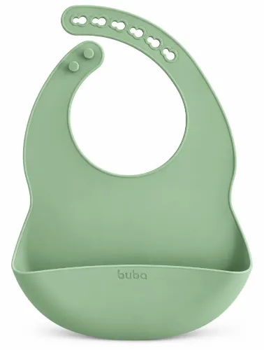 Babador Pega Migalhas em Silicone Verde - Buba