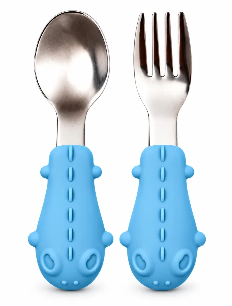 Kit Talheres com Cabo em Silicone Azul - Buba
