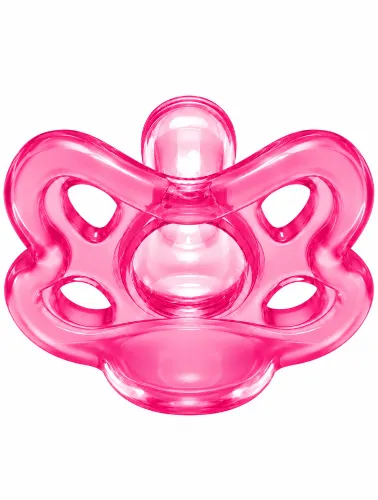 Chupeta Silicone Bico Redondo Rosa - Lolly Nenny