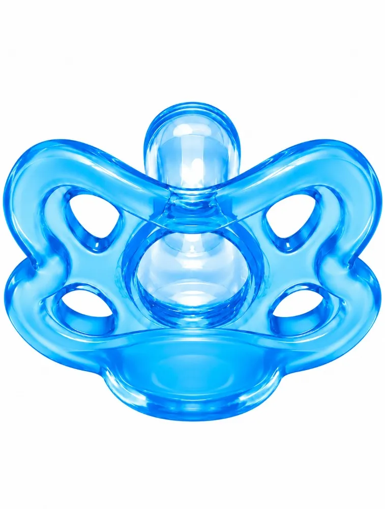Chupeta Silicone Bico Redondo Azul -Lolly Nenny