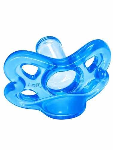Chupeta Silicone Bico Redondo Azul -Lolly Nenny