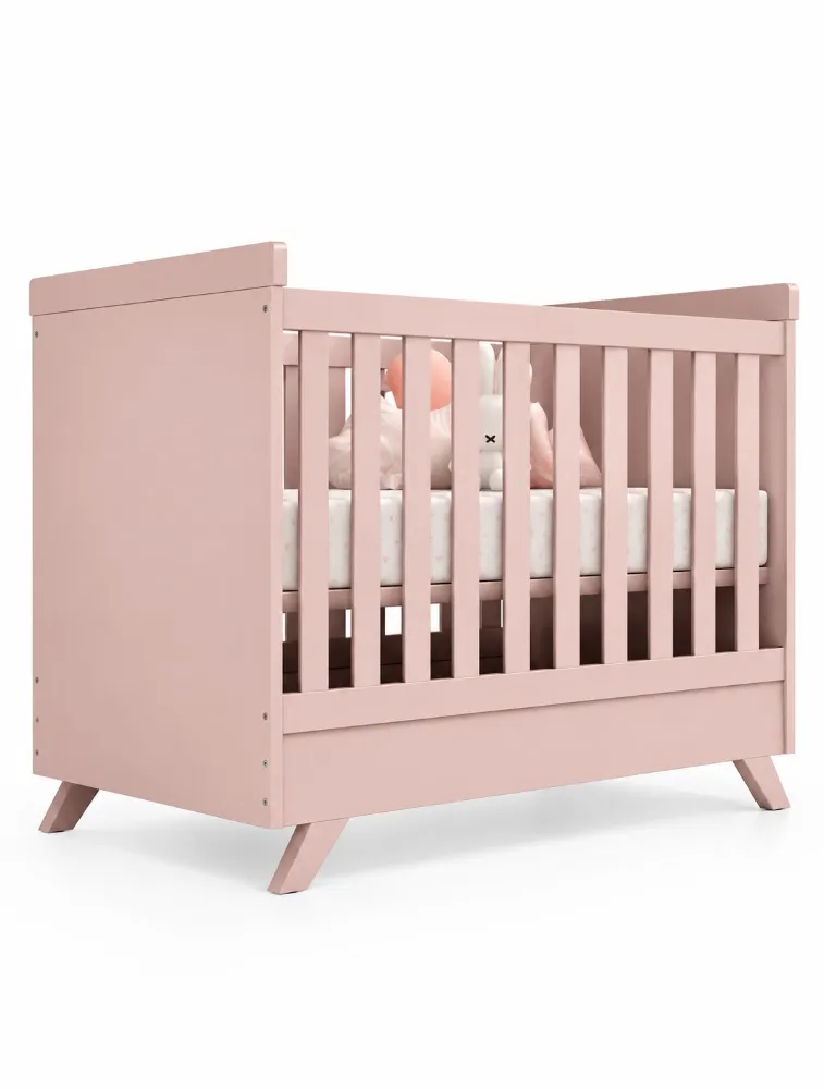 Berço Cama Vitória Rose 2 em 1 com Estrado Regulável - Canaã Móveis
