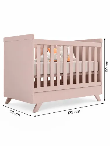 Berço Cama Vitória Rose 2 em 1 com Estrado Regulável - Canaã Móveis