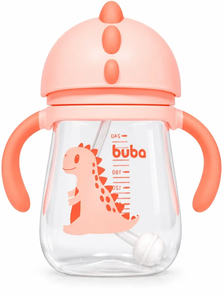 Copo Dino com Alça Rosa - Buba