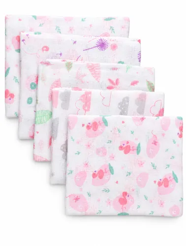 Kit C/5 Fraldas Carícia Estampadas 60x60cm - Minasrey