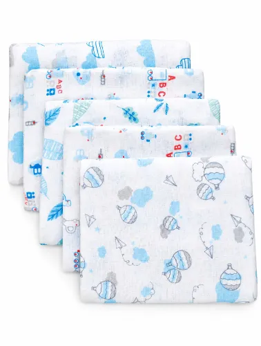 Kit C/5 Fraldas Carícia Estampadas 60x60cm - Minasrey