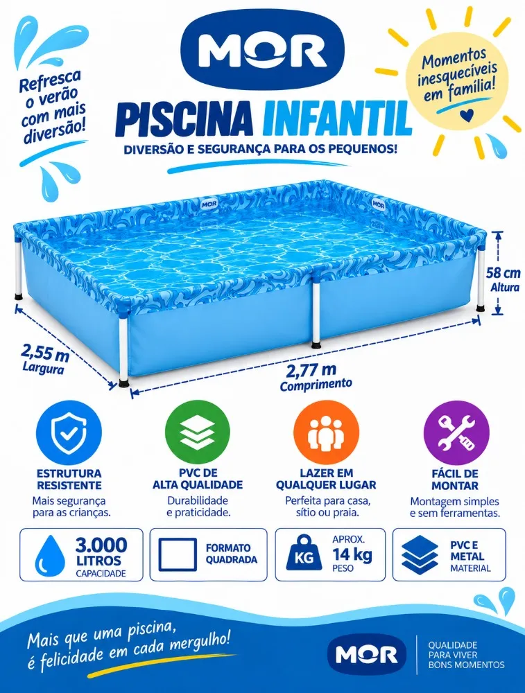 Piscina Estruturada 3.000 Litros - MOR