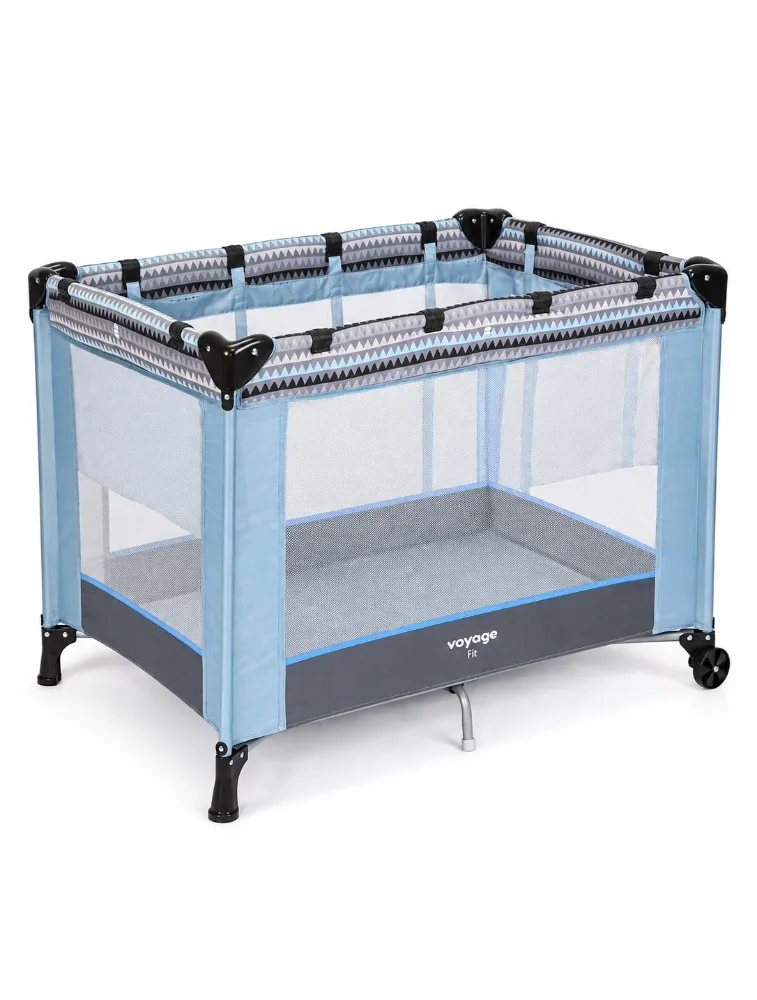 Berço Cercadinho Infantil Fit Azul Geo - Voyage