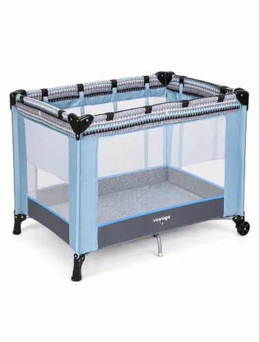 Berço Cercadinho Infantil Fit Azul Geo - Voyage