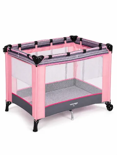 Berço Cercadinho Infantil Fit Rosa Geo - Voyage
