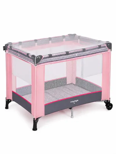 Berço Cercadinho Infantil Fit Rosa Geo - Voyage