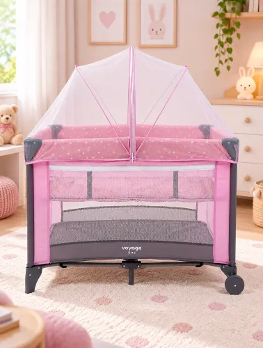 Berço Cercadinho Infantil Sleep Rosa - Voyage