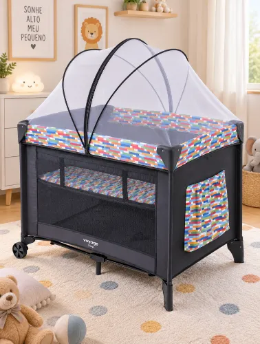 Berço Cercadinho Infantil Sleep Colorê - Voyage
