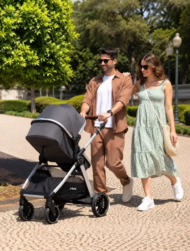 Carrinho Travel System Romanzo Preto Granizo - Infanti