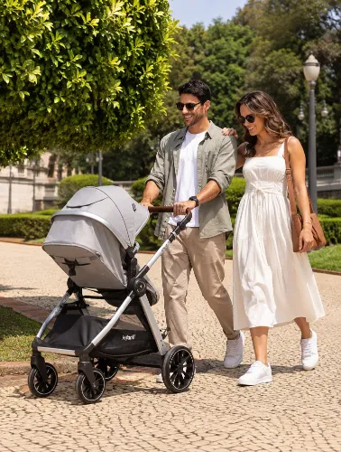 Carrinho Travel System Romanzo Cinza Granizo - Infanti