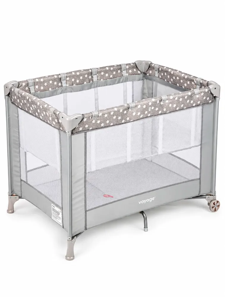 Berço Cercadinho Infantil Fit Cinza Estrela - Voyage