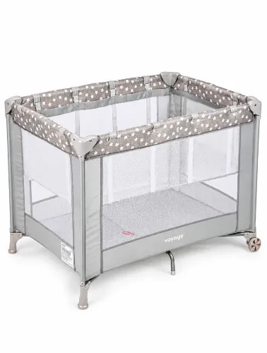 Berço Cercadinho Infantil Fit Cinza Estrela - Voyage