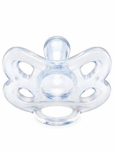 Chupeta Silicone Bico Redondo Transparente -Lolly Nenny