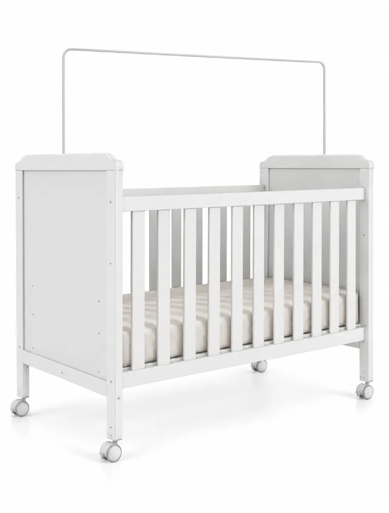 Berço Infantil Cloe Branco Brilho - Móveis Peroba