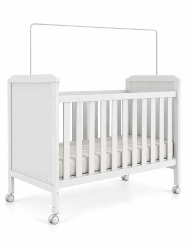 Berço Infantil Cloe Branco Brilho - Móveis Peroba