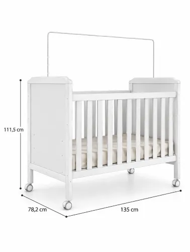Berço Infantil Cloe Branco Brilho - Móveis Peroba