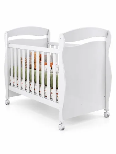 Berço Infantil Júnior Branco Brilho - Peroba