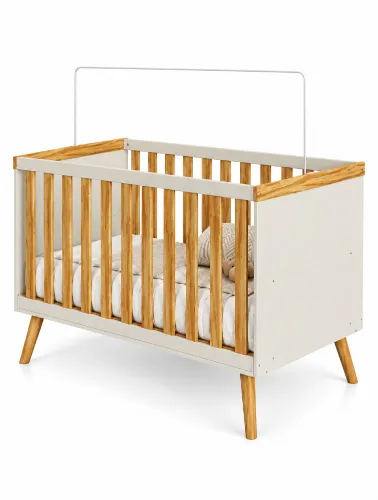 Berço Infantil Sky Off White e Amêndoa - Móveis Peroba