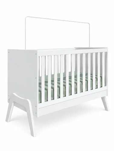 Mini Berço Infantil Guti Retrô Branco Brilho - Móveis Peroba