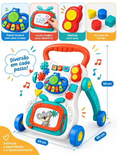 Andador Musical com Luzes e Atividades - Zippy