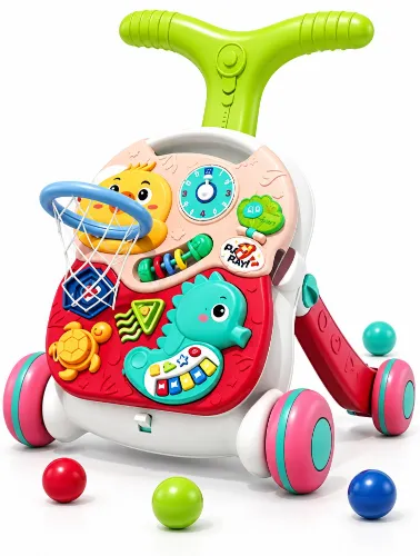 Andador Infantil Fundo do Mar Verde e Rosa 2 em 1 - Zippy