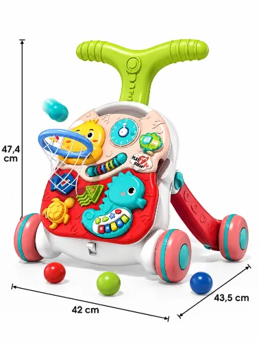 Andador Infantil Fundo do Mar Verde e Rosa 2 em 1 - Zippy