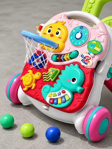 Andador Infantil Fundo do Mar Verde e Rosa 2 em 1 - Zippy