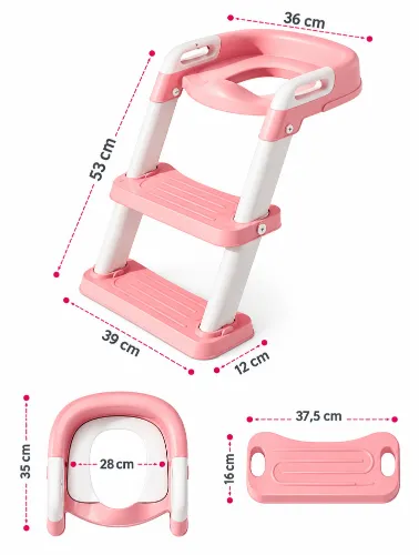 Assento Redutor com Escadinha Rosa - Zippy