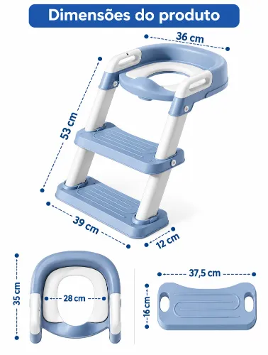 Assento Redutor com Escadinha Azul  - Zippy