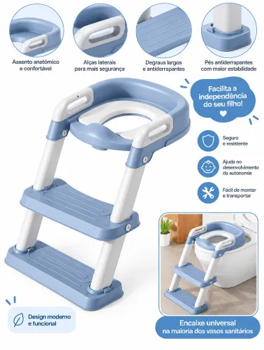 Assento Redutor com Escadinha Azul  - Zippy