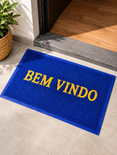 Tapete Capacho Emborrachado para Entrada Bem Vindo - Importado