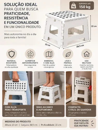 Banquinho Multiuso Dobrável 22cm - Zippy