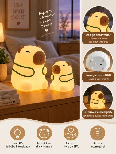 Luminária de Mesa Infantil Capivara