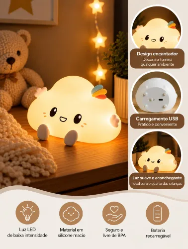 Luminária de Mesa Infantil Nuvem