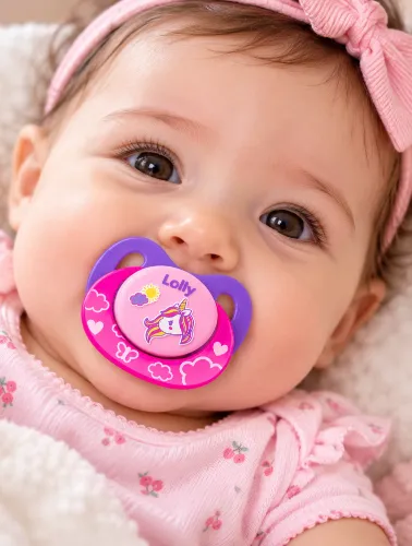Chupeta Ortodôntica +6 Meses Silicone Unicórnio -  Lolly