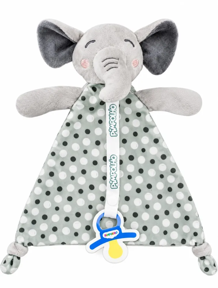 Naninha com Prendedor de Chupeta Cinza / Elefante - Pimpolho