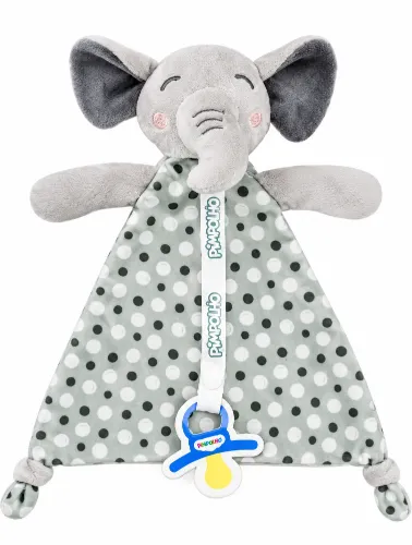 Naninha com Prendedor de Chupeta Cinza / Elefante - Pimpolho