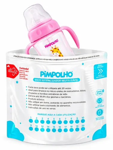 Saco para Esterilização de Mamadeiras Unissex Branco - Pimpolho